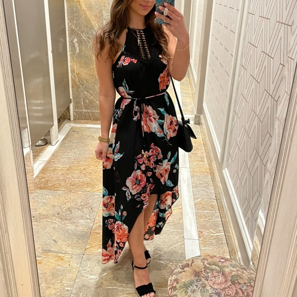 City Triangles Floral High Low Dress